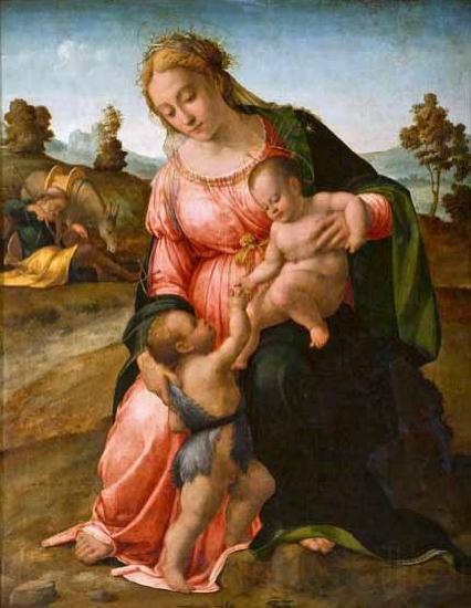 Francesco Granacci Madonna and Child with St John the Baptist Norge oil painting art